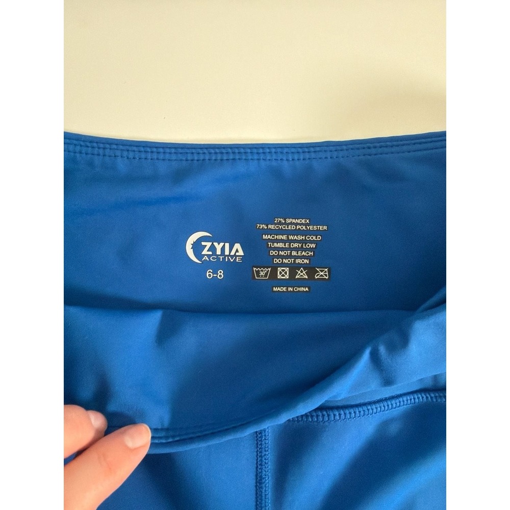 Zyia Active Blue Reflective Pocket High Rise Leggings Size 6-8 - Picture 2 of 8